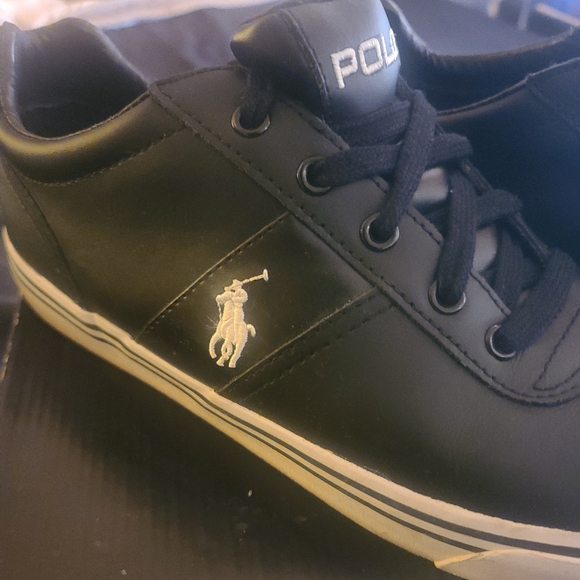 Polo by Ralph Lauren Hanford Trainers Shoes | Leather | Black/White | Size 11.5 - Picture 4 of 12